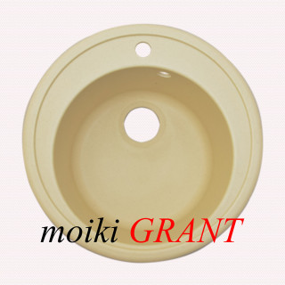 Гранитная мойка Grant Crystal ivory круглая