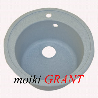 Гранитная мойка Grant Crystal светло-серая круглая